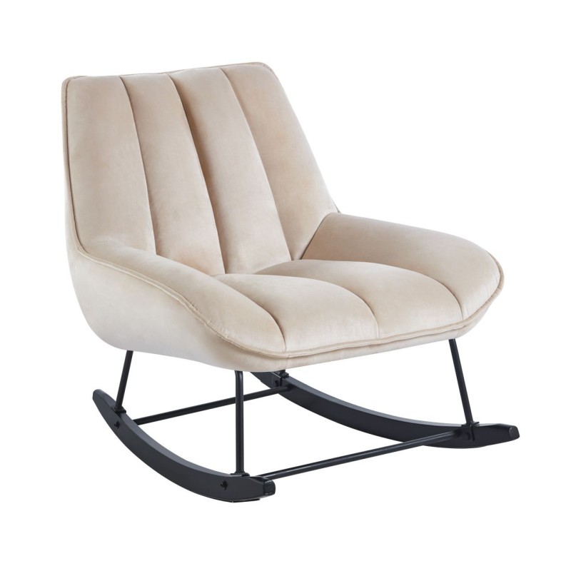 Samt-Schaukelstuhl (beige)