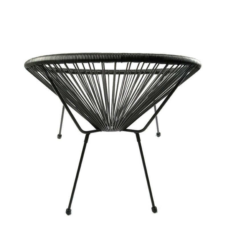 Silla de descanso - ratán sintético (negro) Silla de descanso - ratán sintético (negro)