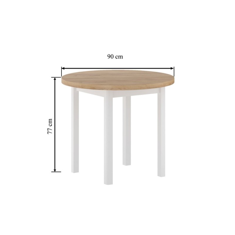 Round table (golden oak craft/white) Fi90 Round table (golden oak craft/white) Fi90