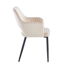 Silla de terciopelo (beige) - estructura negra Silla de terciopelo (beige) - estructura negra