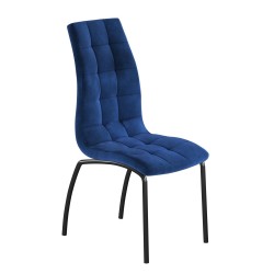 Velvet Stuhl (blau) - schwarzes Gestell