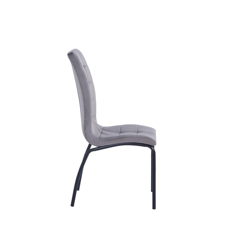 Silla de terciopelo (gris) - estructura negra Silla de terciopelo (gris) - estructura negra