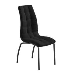 Velvet chair (black) - black frame