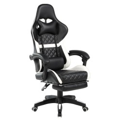 Drehbarer Gaming-Stuhl (schwarz-weiß)