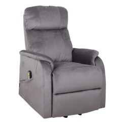 Sillón reclinable eléctrico (terciopelo) / gris