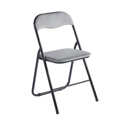 Folding velvet chair (gray)