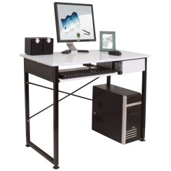 (CT-1156) Schreibtisch (weiß/schwarz)