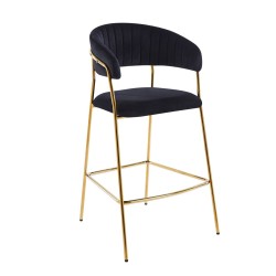 Black velvet bar stool (golden frame) Black velvet bar stool (golden frame)