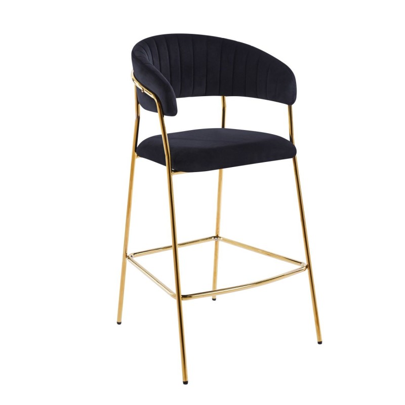 Black velvet bar stool (golden frame) Black velvet bar stool (golden frame)