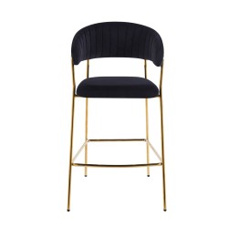 Black velvet bar stool (golden frame) Black velvet bar stool (golden frame)