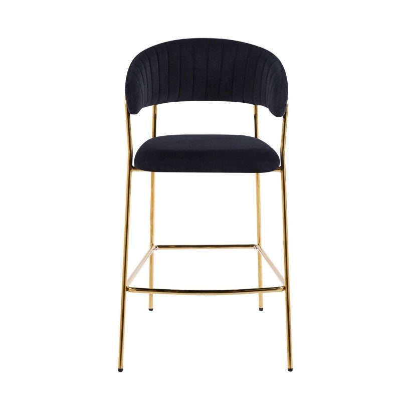 Black velvet bar stool (golden frame) Black velvet bar stool (golden frame)