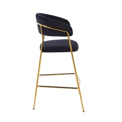 Black velvet bar stool (golden frame) Black velvet bar stool (golden frame)