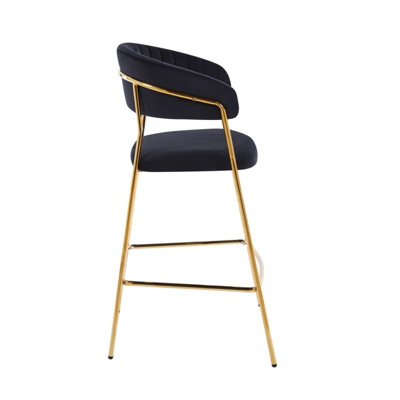 Black velvet bar stool (golden frame) Black velvet bar stool (golden frame)