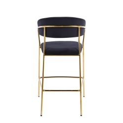 Black velvet bar stool (golden frame) Black velvet bar stool (golden frame)