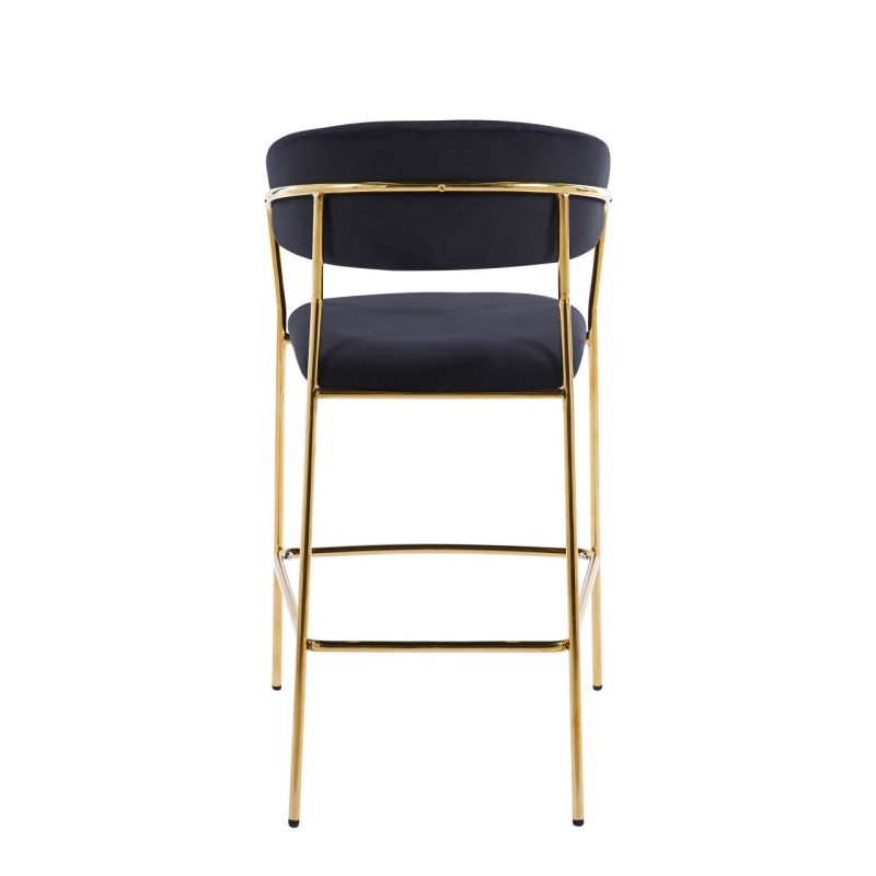 Black velvet bar stool (golden frame) Black velvet bar stool (golden frame)