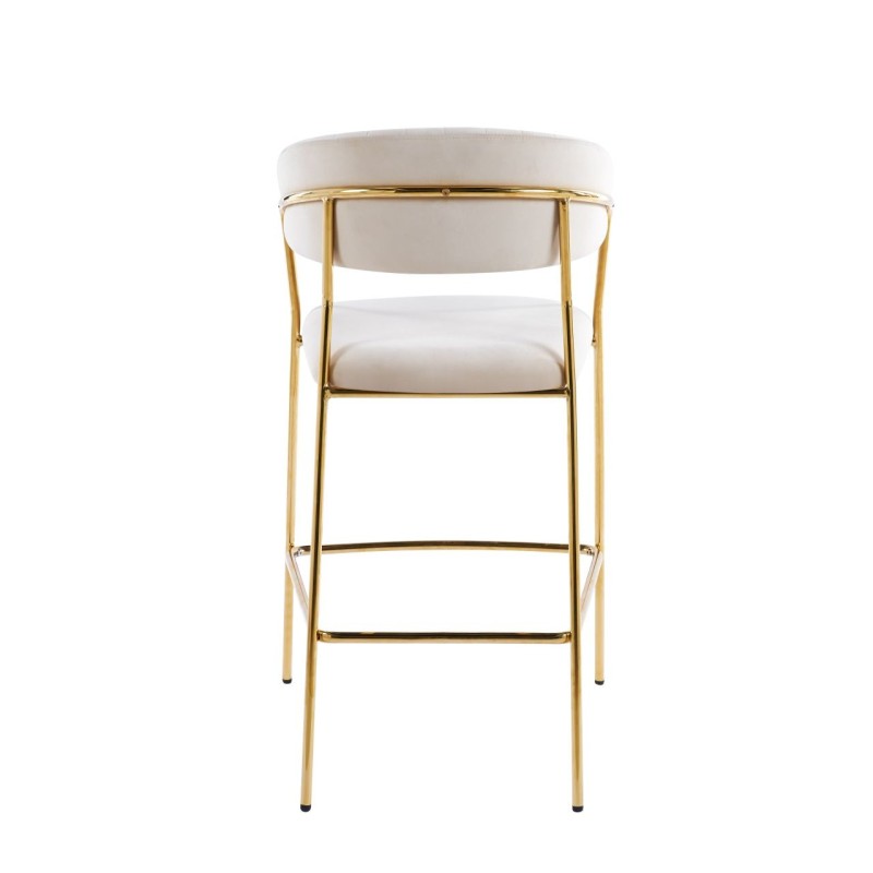 Beige velvet bar stool (gold frame) Beige velvet bar stool (gold frame)
