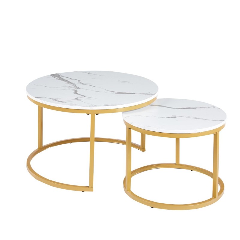 Table (white marble/matte gold) 70 + 50 Table (white marble/matte gold) 70 + 50