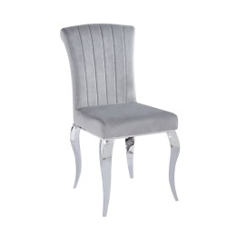Velvet/chrome chair (gray)