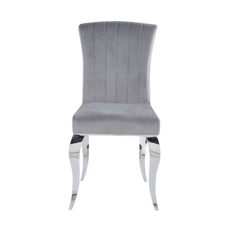 Velvet/chrome chair (gray) Velvet/chrome chair (gray)