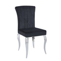 Samt/Chrom Stuhl (schwarz)