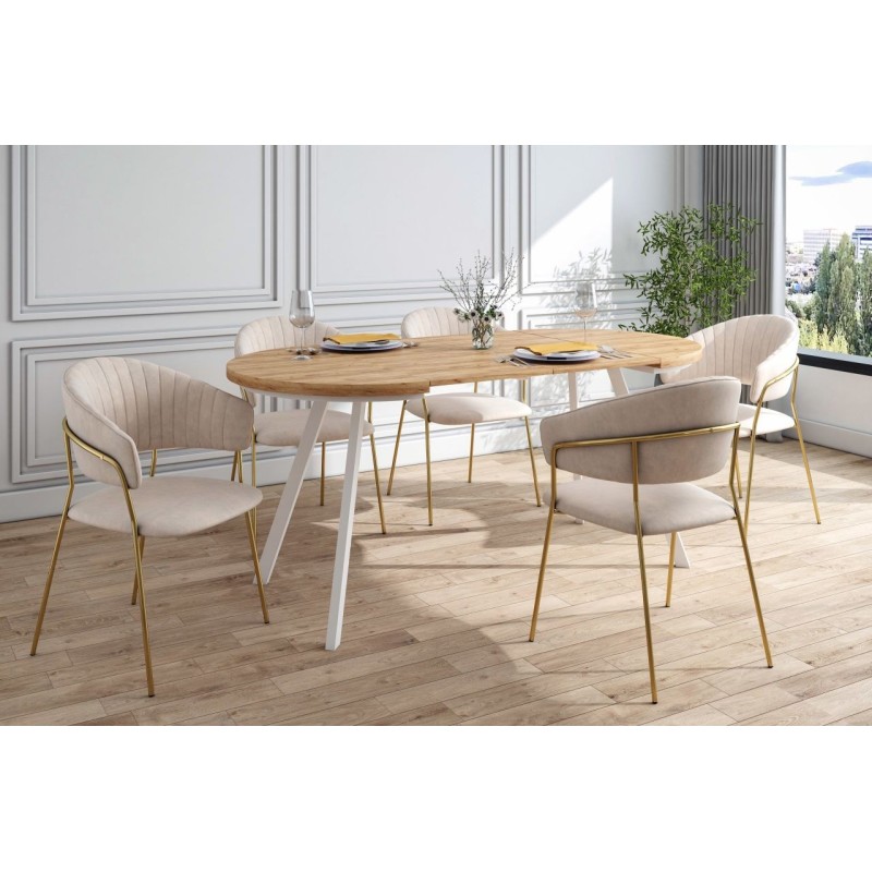 Ausziehbarer Tisch (Eiche Artisan/Weiß) 90(180)x90 Ausziehbarer Tisch (Eiche Artisan/Weiß) 90(180)x90