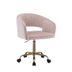 Drehstuhl aus Samt (rosa)