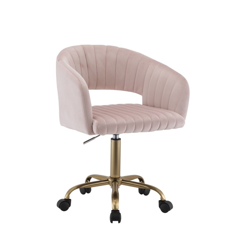 Drehstuhl aus Samt (rosa)