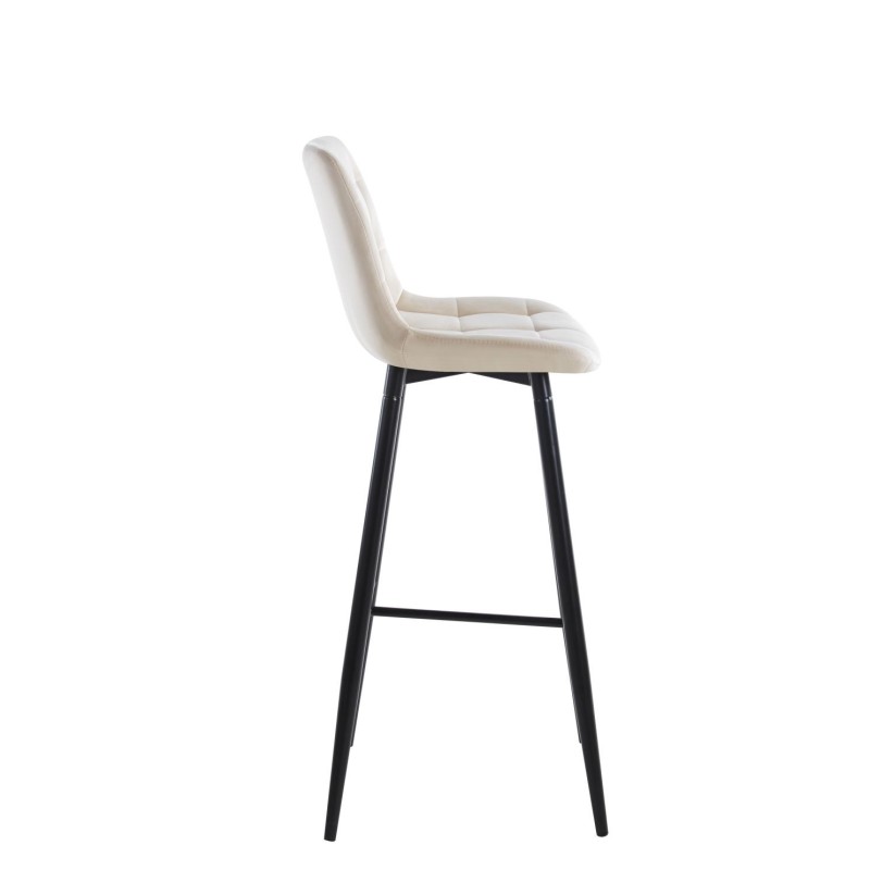 Samthocker beige (schwarzes Gestell) Samthocker beige (schwarzes Gestell)