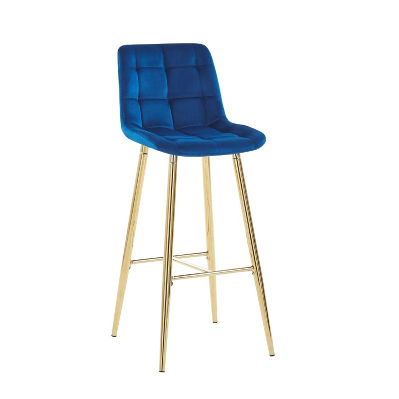 Blue velvet bar stool (gold frame)