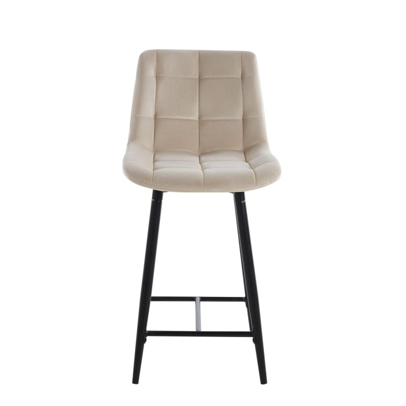 Samthocker beige (schwarzes Gestell) Samthocker beige (schwarzes Gestell)