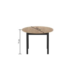 Ausziehbarer Tisch (Eiche Gold Craft/Schwarz) 100(140)x100 Ausziehbarer Tisch (Eiche Gold Craft/Schwarz) 100(140)x100