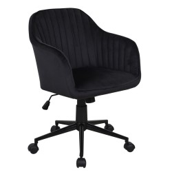 Drehstuhl Samt (schwarz)