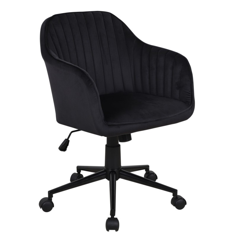 Velvet swivel chair (black)