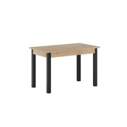 Ausziehbarer Tisch (Eiche Artisan + Schwarz) 120(160)x70