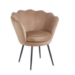 Sillón de terciopelo (capuchino) / patas negras /