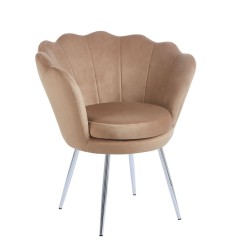 Sillón de terciopelo (cappuccino) / patas plateadas /