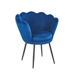 Sillón de terciopelo (azul) /patas negras/