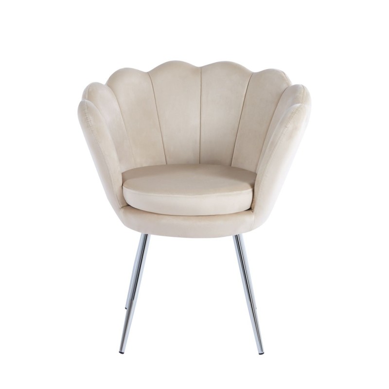 Velvet-Sessel (beige) /silberne Beine/ Velvet-Sessel (beige) /silberne Beine/