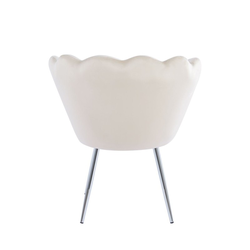 Velvet armchair (beige) /silver legs/ Velvet armchair (beige) /silver legs/