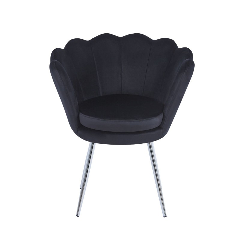 Velvet armchair (black) /silver legs/ Velvet armchair (black) /silver legs/
