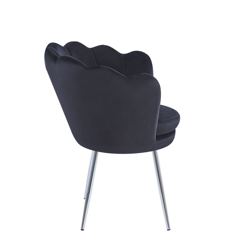Velvet-Sessel (schwarz) /silberne Beine/ Velvet-Sessel (schwarz) /silberne Beine/