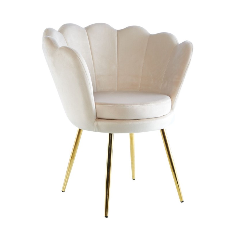 Samtstuhl (beige) /goldene Beine/ Samtstuhl (beige) /goldene Beine/