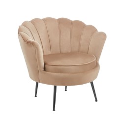 Velvet-Sessel (Cappuccino) /schwarze Beine/