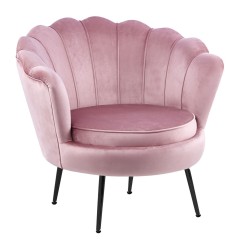 Samtstuhl (rosa) /schwarze Beine/