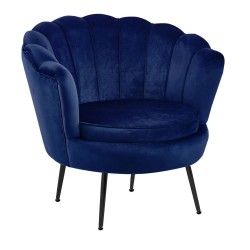 Samtstuhl (blau) /schwarze Beine/