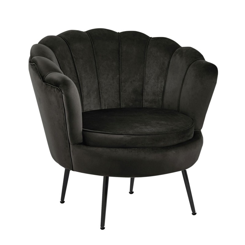 Velvet armchair (black) /black legs/