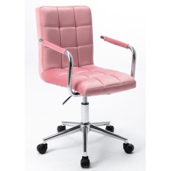Drehstuhl aus Samt (rosa)
