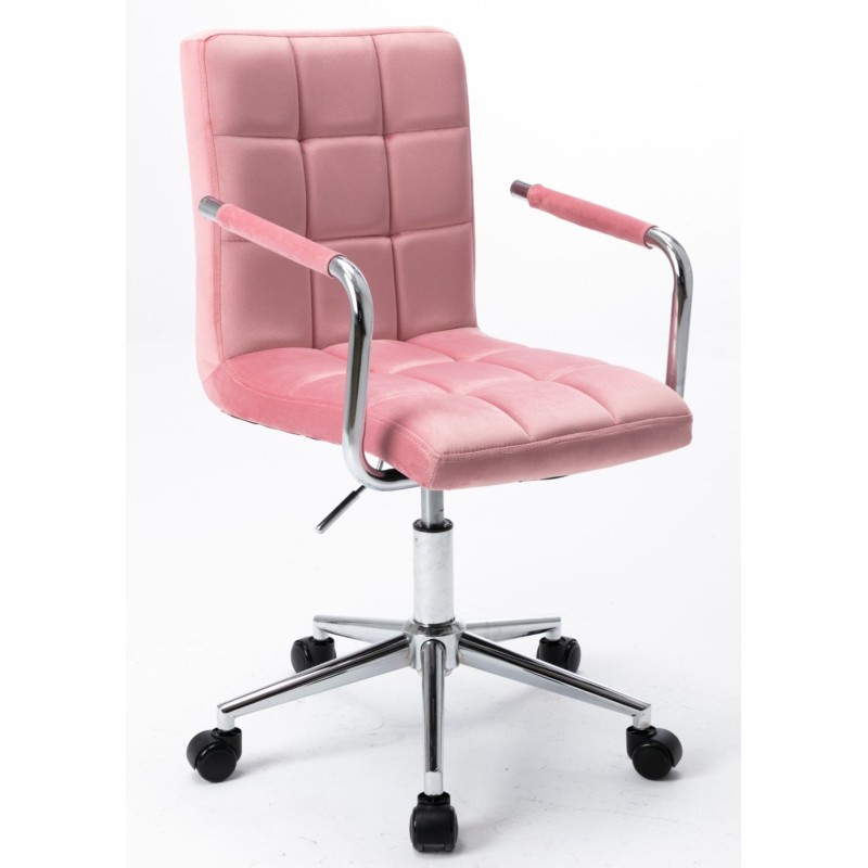 Drehstuhl aus Samt (rosa)