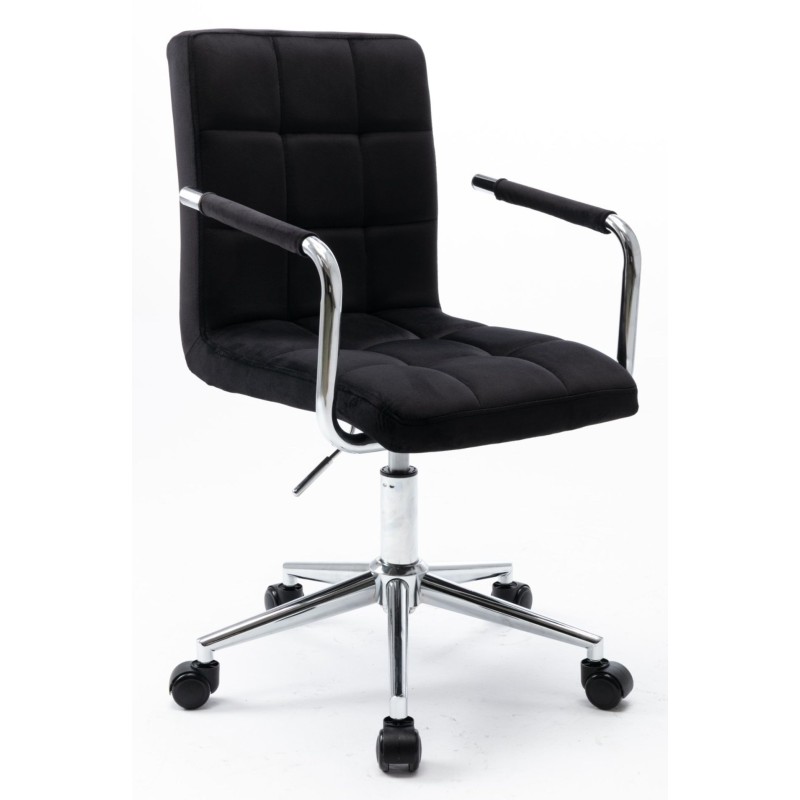 Velvet swivel chair (black)