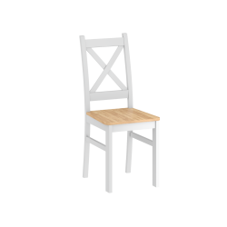 Weißer Stuhl (Sitzfläche in Craft Eiche Gold)